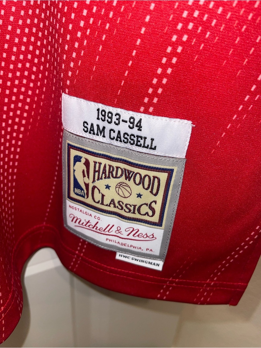 Mitchell &Ness Monochrome Swingman Sam Cassell Houston Rockets 1993-94 Jersey XL - Picture 3 of 4